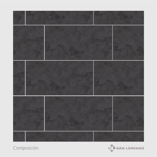 PISO Y PARED LAJA NEGRA 31X60 CM