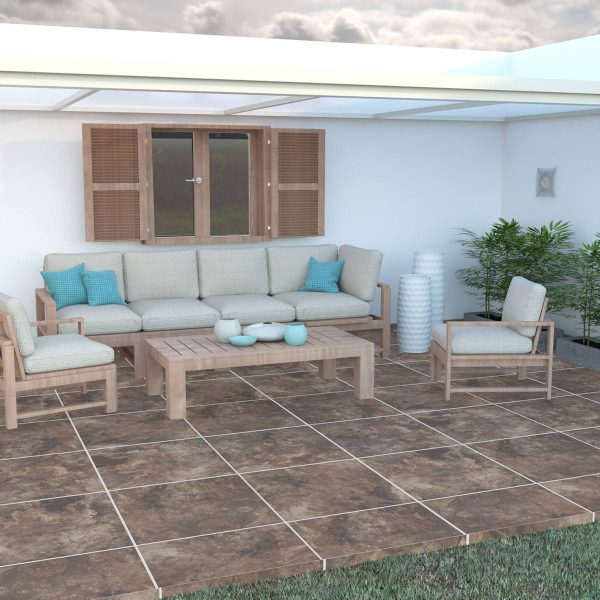 PISO PIZARRA OXIDO CARAMELO 60X60 CM