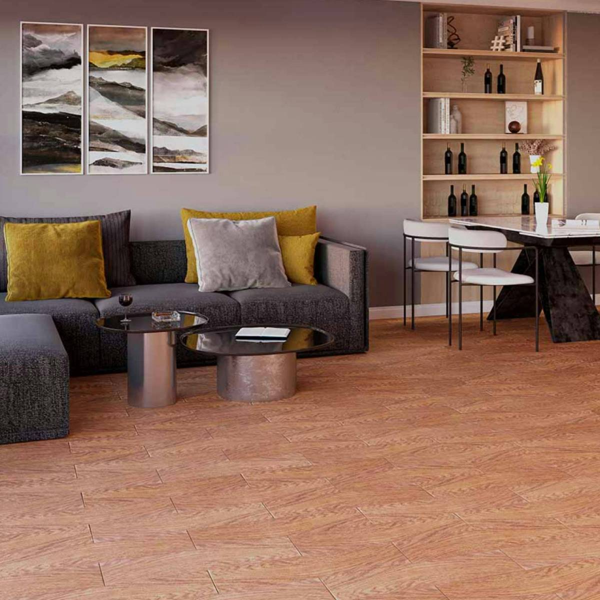 PISO MADERA CASTAÑO BEIGE 15.03X60 CM - Image 2