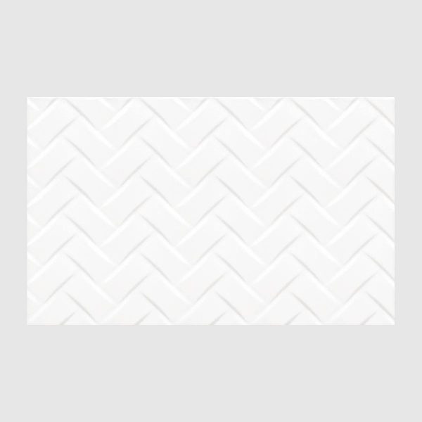 PARED ESTRUCTURADA LOMAS BLANCO BRILLANTE 27X45 CM