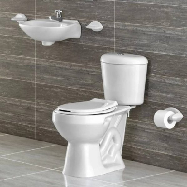 A1. COMBO DE BAÑO TAIRONA BLANCO SIN PEDESTAL DE OCHO PIEZAS
