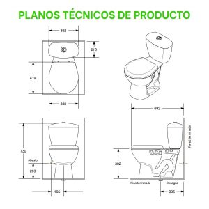 A38. COMBO SANITARIO KATIO AZUL OSCURO DE CINCO PIEZAS - Image 2