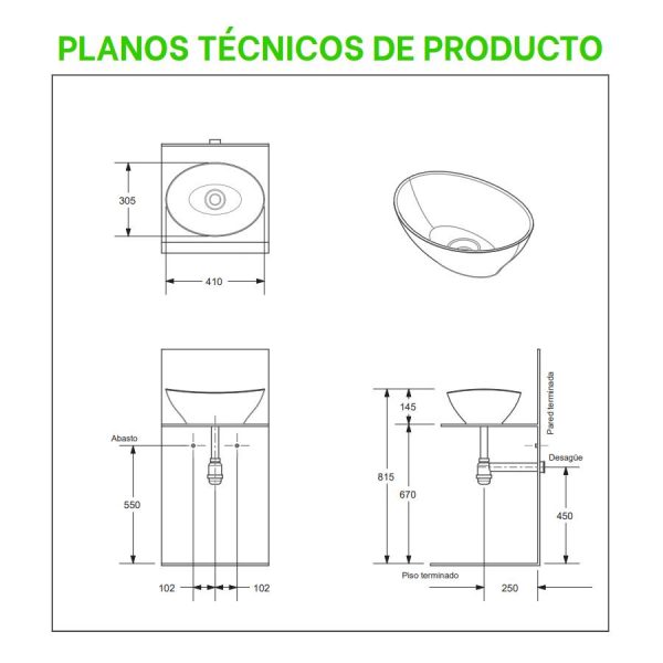 LAVAMANOS VESSEL PORTOBELLO BLANCO