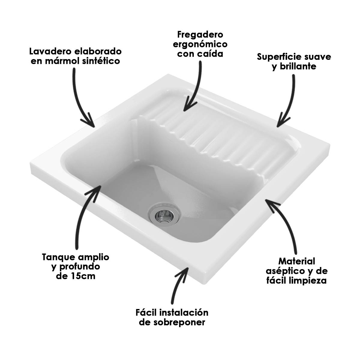 LAVARROPAS BLANCO VERSA 50X50 CM - Image 4