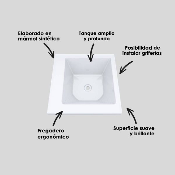 LAVARROPAS PRO BLANCO CON FLAUTA 60X60 CM