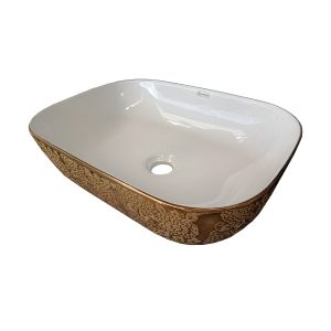 LAVAMANOS ALTAI BLANCO CON DORADO ROSA