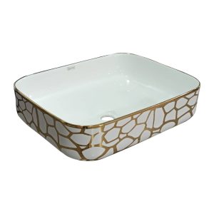 LAVAMANOS SUECIA BLANCO/DORADO DECOR