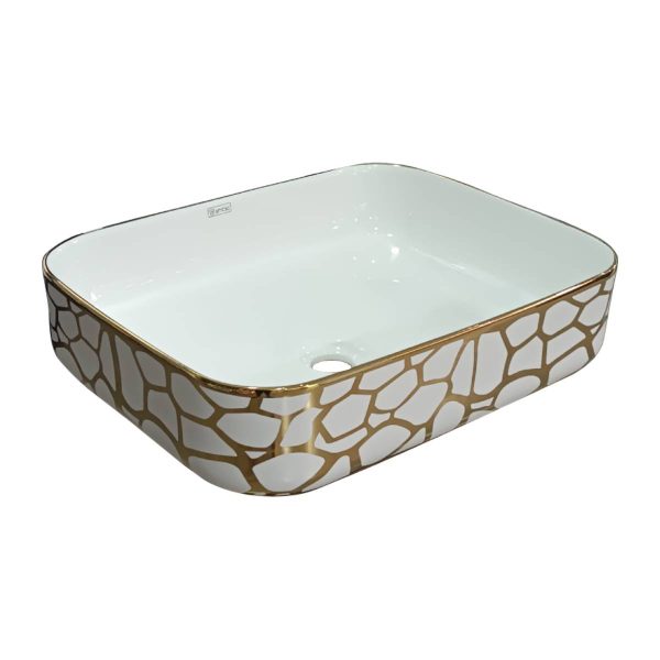 LAVAMANOS SUECIA BLANCO/DORADO DECOR