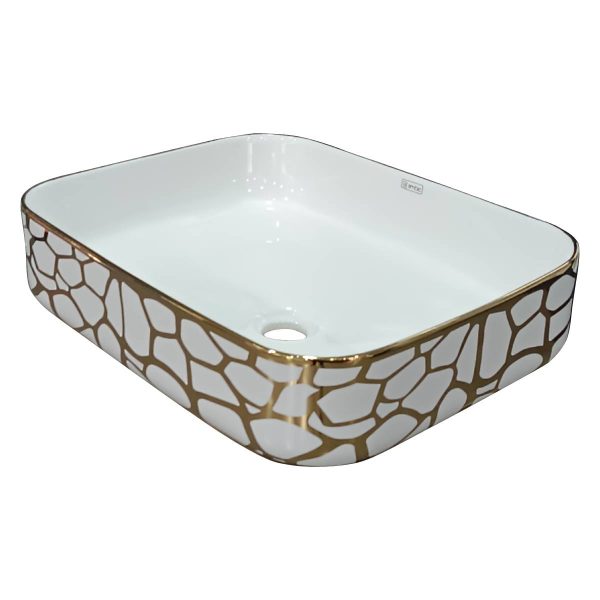 LAVAMANOS SUECIA BLANCO/DORADO DECOR