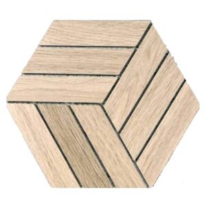 MALLA HEXAGONO NOGAL BEIGE 21X21 CM