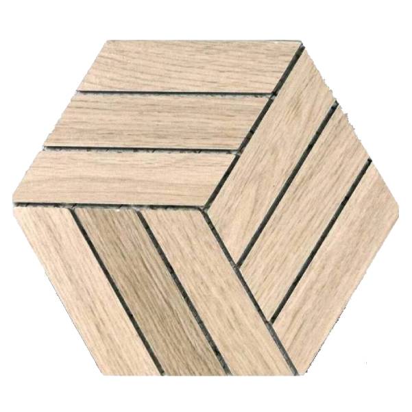 MALLA HEXAGONO NOGAL BEIGE 21X21 CM