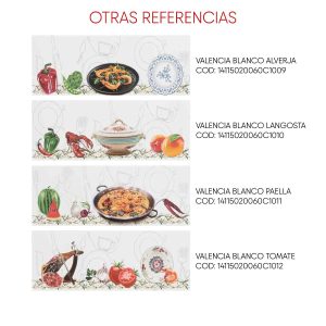 DECORADO VALENCIA BLANCO PAELLA 20X60 CM - Image 3