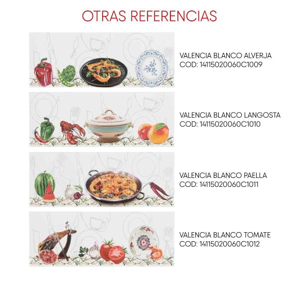 DECORADO VALENCIA BLANCO PAELLA 20X60 CM