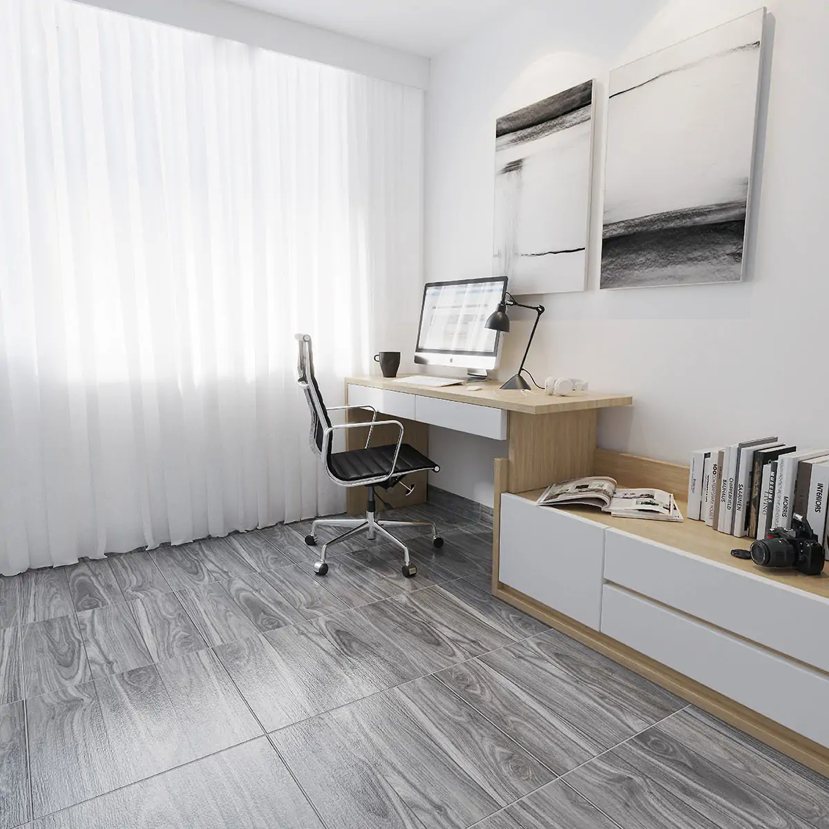 PISO MADERA CAMPESTRE GRIS 50X50 - Image 2