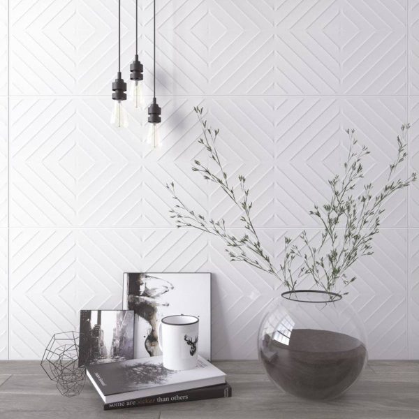 PARED RECT HANNE BLANCO RLV 33.3X100 CM