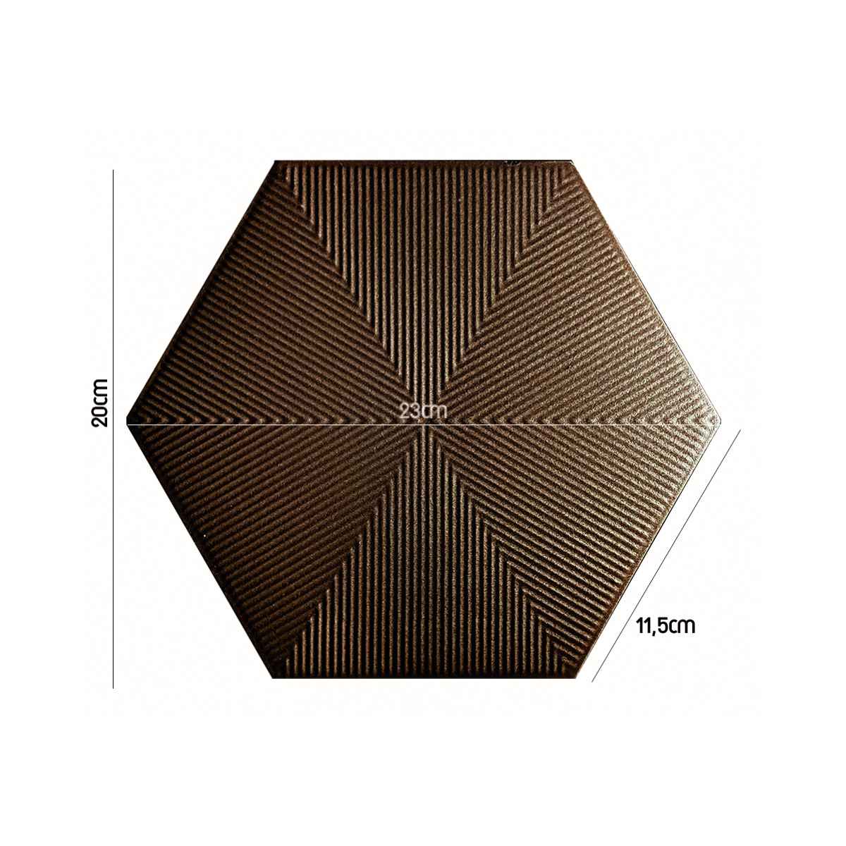 PARED HEXAGONAL CONNECT BROWN 108320235 20X23 CM - Image 1