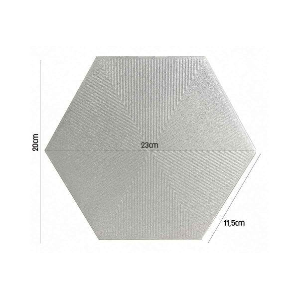 PARED HEXAGONAL CONNECT SOFT GREY 108320195 20X23 CM