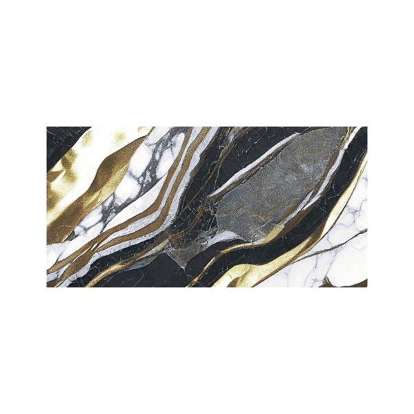 PORCELANATO ESMALTADO RADIANT BLACK GOLD 60X120 CM