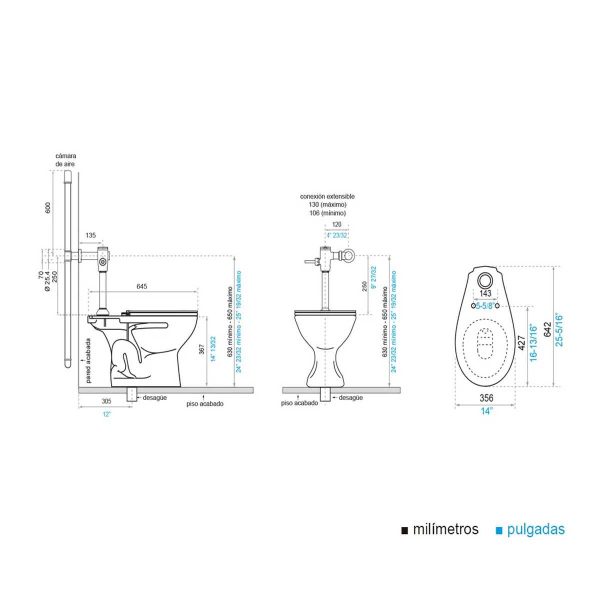 SANITARIO AGER SIN TAPA ASIENTO BLANCO