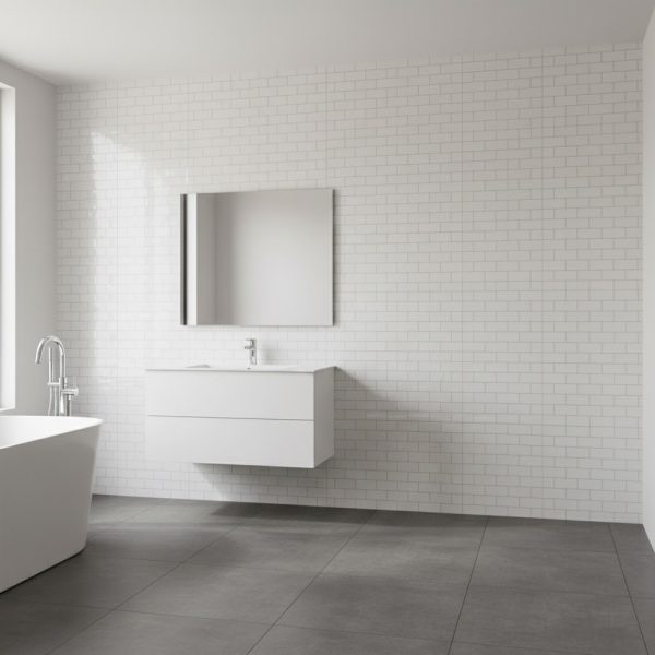 PARED RECT LADRILLOS BLANCOS REF 30660 30X60 CM