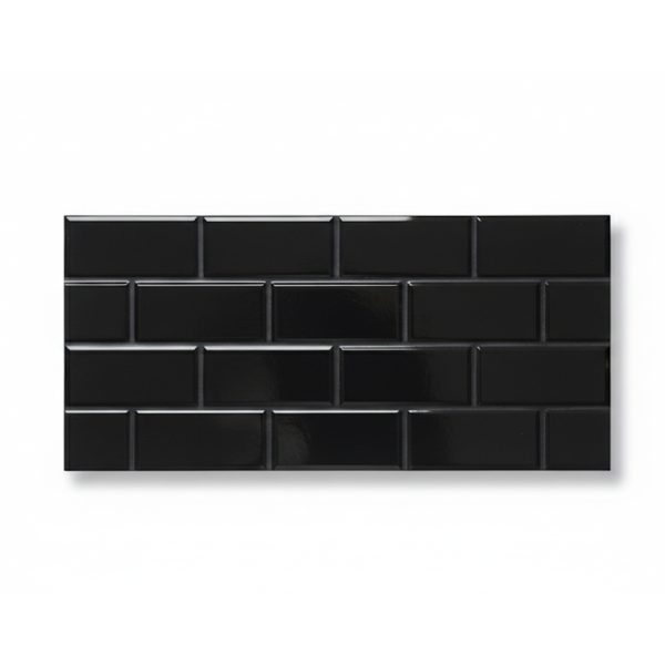 PARED RECT LADRILLOS NEGROS REF 36110B 30X60 CM