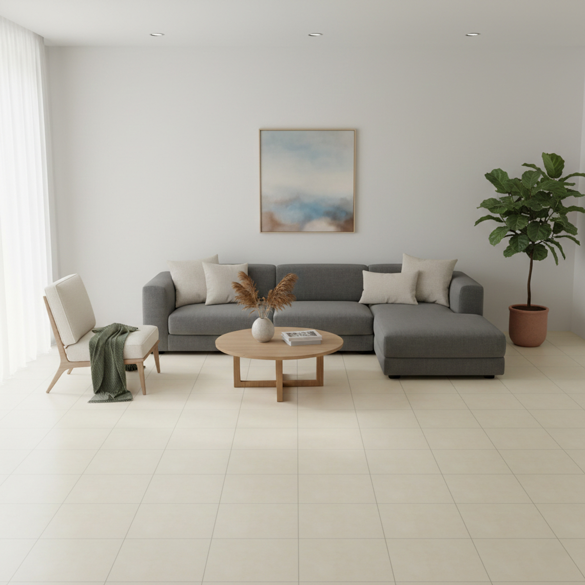 PORCELANATO PIATTO PLUS BEIGE 60X60 CM - Image 2