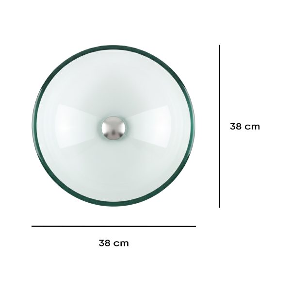 LAVAMANOS VIDRIO TRANSPARENTE 38 CM