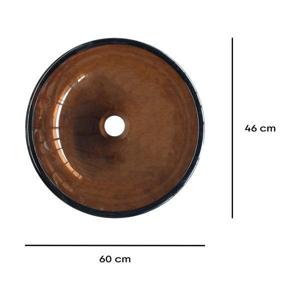LAVAMANOS VIDRIO CAFÉ 32 CM