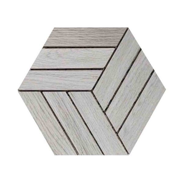 MALLA HEXAGONO NOGAL GRIS 21X21 CM