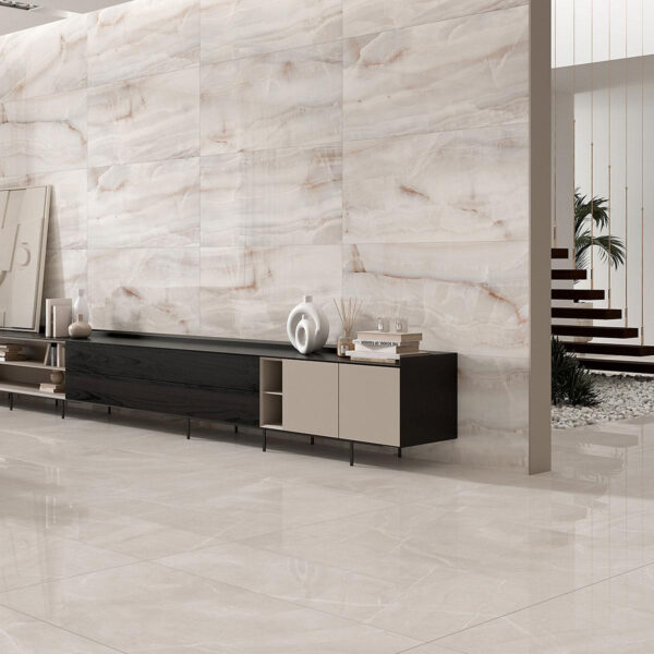 PORCELANATO ESMALTADO MARBLE ONIX WHITE 60X120 CM