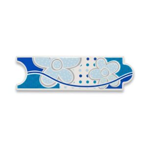 CENEFA FLORES REDONDA AZUL 8X25 CM