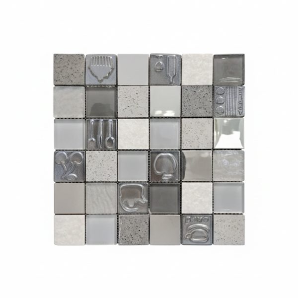 MALLA VIDRIO 3D KITCHEN GREY 30X30 CM