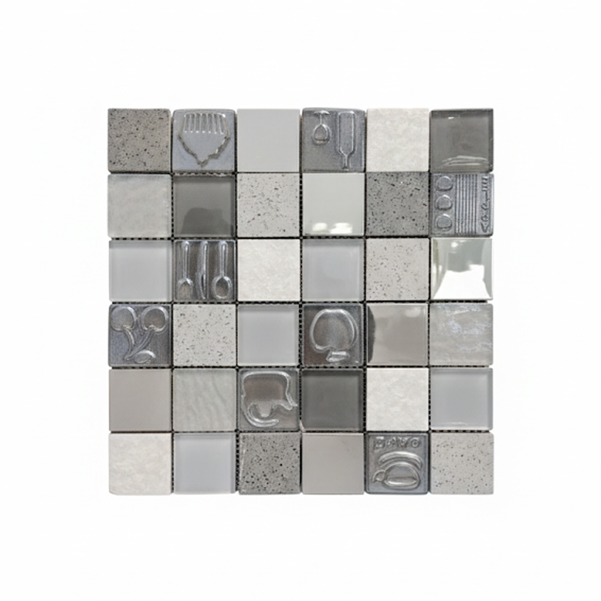 MALLA VIDRIO 3D KITCHEN GREY 30X30 CM - Image 1