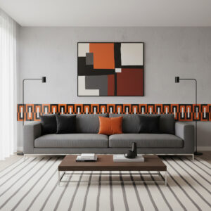 DECORADO MILAN NARANJA 15X40 CM - Image 2
