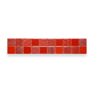 CENEFA CUADROS ROJOS 7X33 CM