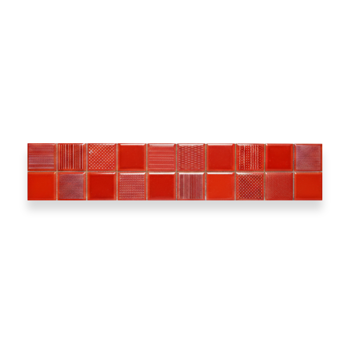 CENEFA CUADROS ROJOS 7X33 CM - Image 1