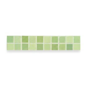 CENEFA CUADROS VERDE LIMÓN 7X33 CM