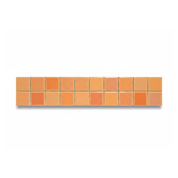 CENEFA CUADROS NARANJA 7X33 CM