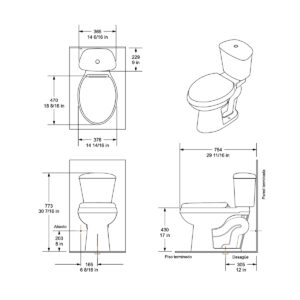 A13. COMBO SANITARIO MUKURA BLANCO DE CINCO PIEZAS - Image 2
