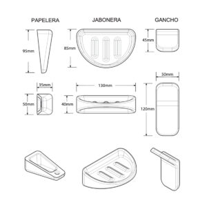 A51. COMBO DE BAÑO ANDINO BLANCO SIN PEDESTAL COMERCIAL DE OCHO PIEZAS - Image 4
