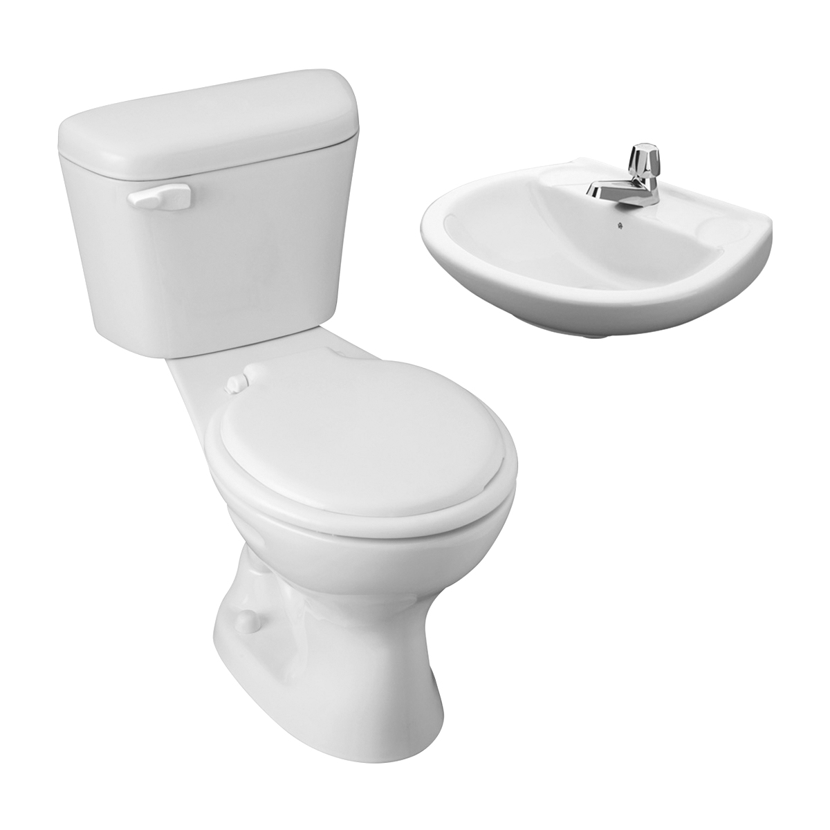 B8. COMBO DE BAÑO MILAN EVOLUCION ROMA BLANCO SIN PEDESTAL DE OCHO PIEZAS - Image 1