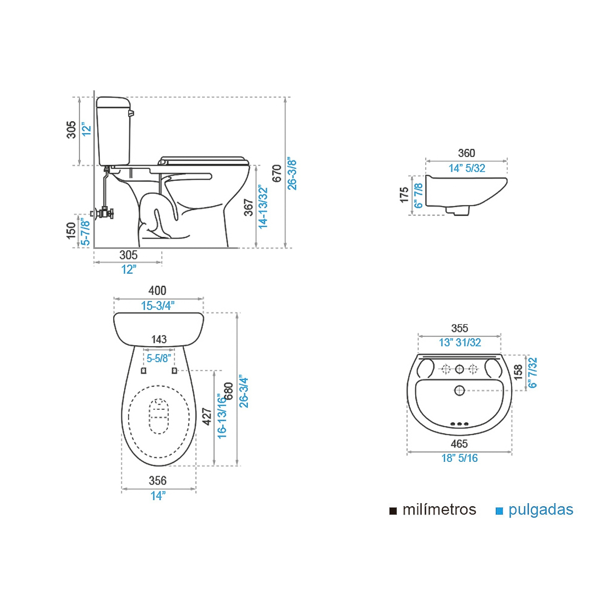 B9. COMBO DE BAÑO MILAN EVOLUCION ROMA BONE SIN PEDESTAL DE OCHO PIEZAS - Image 2