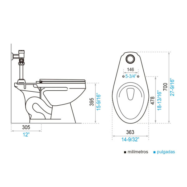 SANITARIO QUANTUM STANDAR BLANCO SIN TAPA