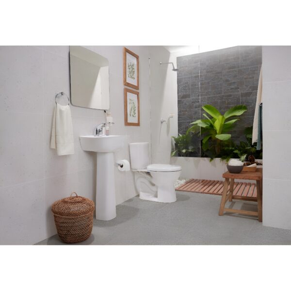 C27. COMBO DE BAÑO ALUVIA BLANCO DE CINCO PIEZAS