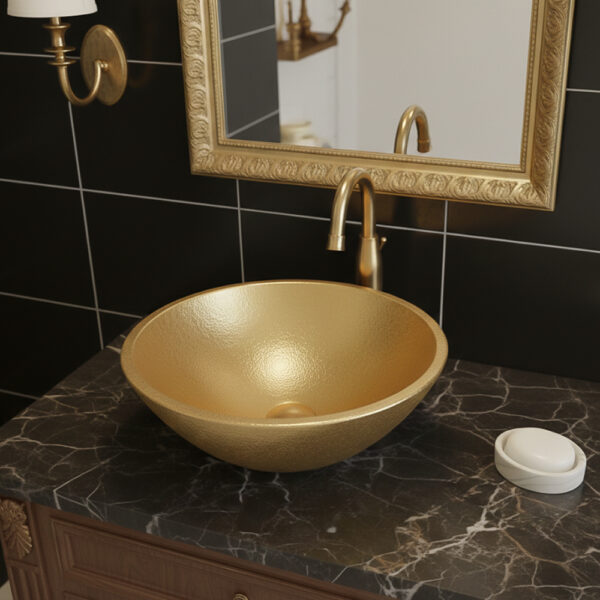 LAVAMANOS CONICO DORADO AQ-108SJ
