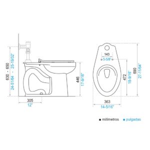 INODORO QUANTUM LUXE SIN TAPA P161-BL - Image 2