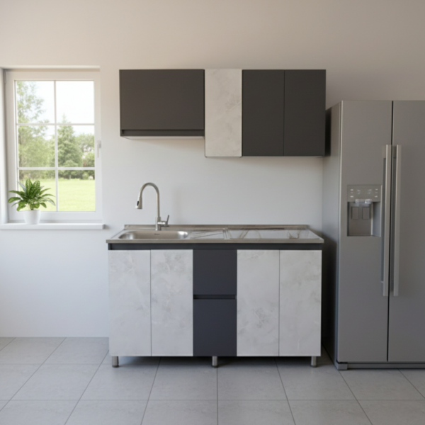 COCINA MARMORO GRAFO DE 1.50 SIN MESON