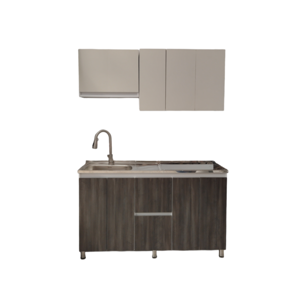 COCINA BICOLOR CARBONO PERLA DE 1.50 SIN MESON