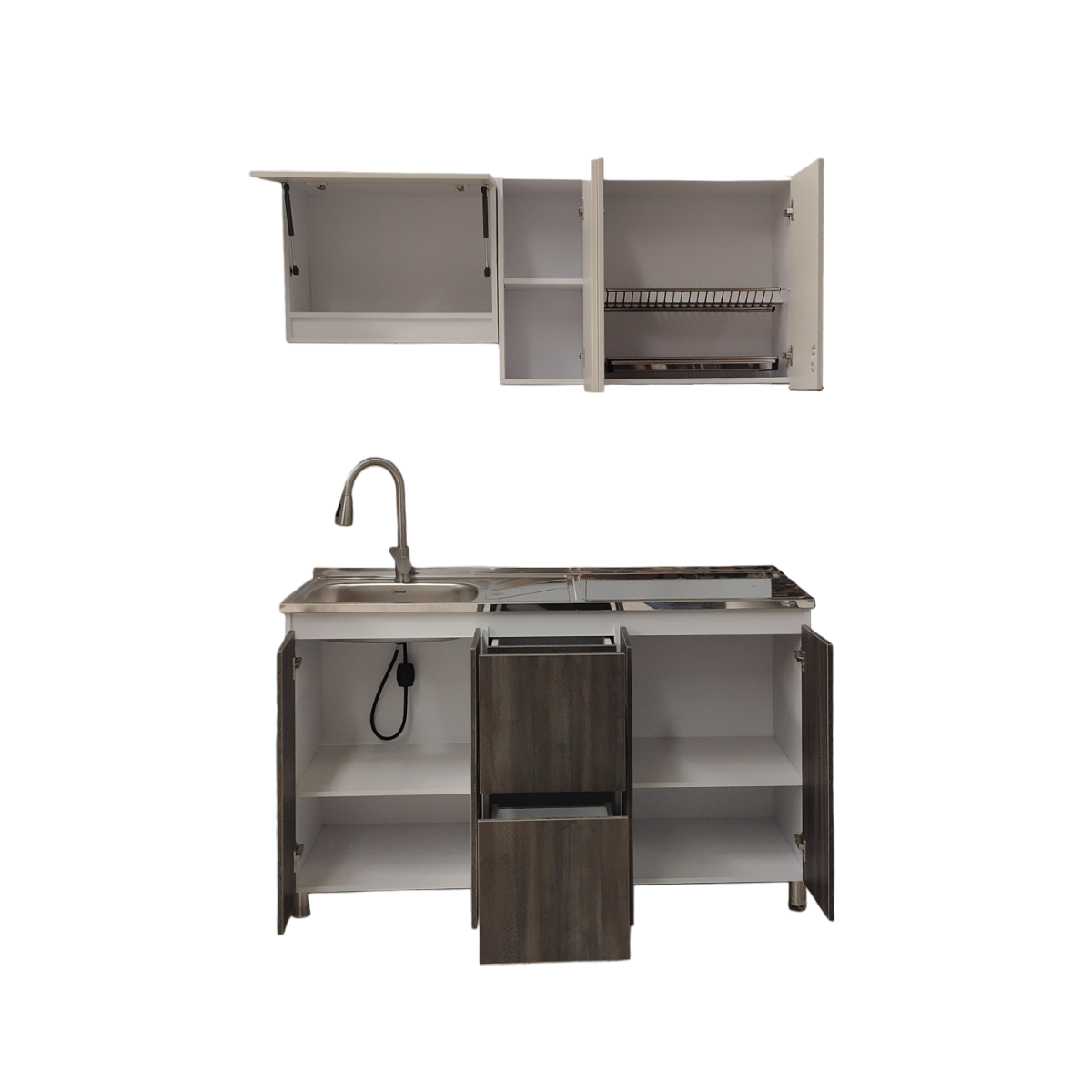 COCINA BICOLOR CARBONO PERLA DE 1.50 SIN MESON - Image 3