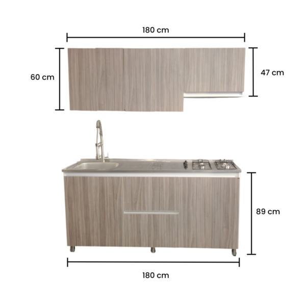 COCINA INTEGRAL MITTE DE 1.80 SIN MESON
